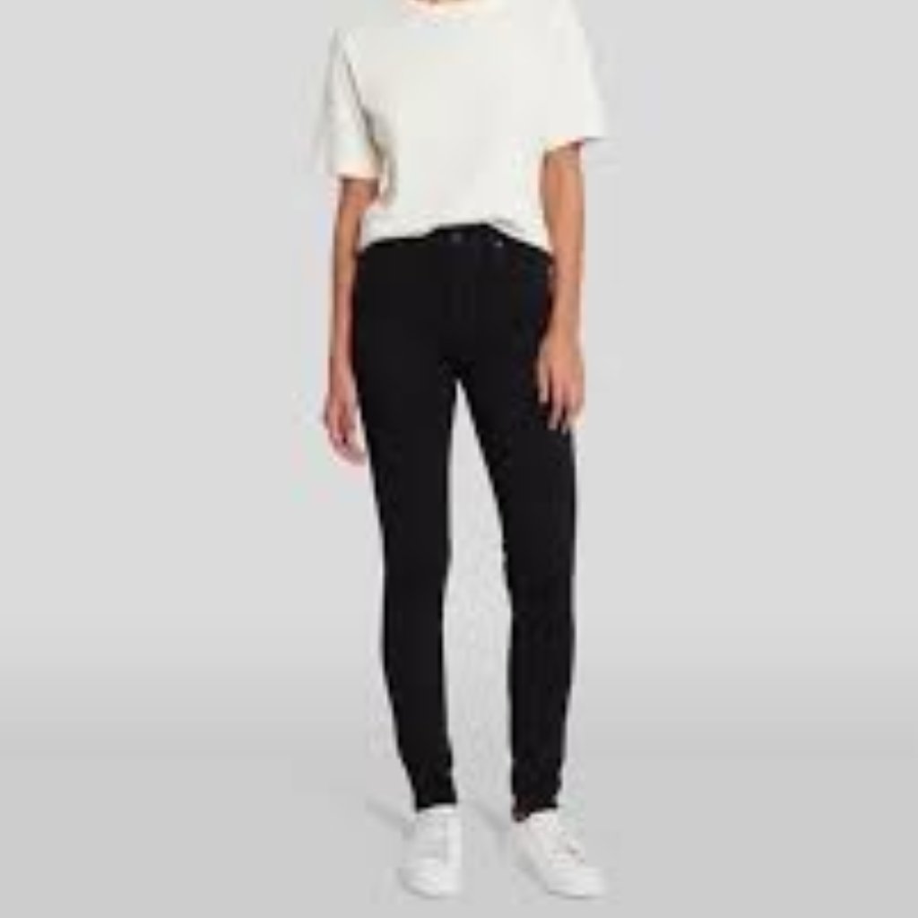 7 For All Mankind Black High Rise Skinny Jeans Size 24